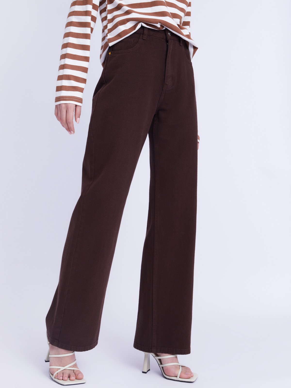 Цветные джинсы прямого силуэта с высокой посадкой zolla 02331711R111, размер 27 - фото 4