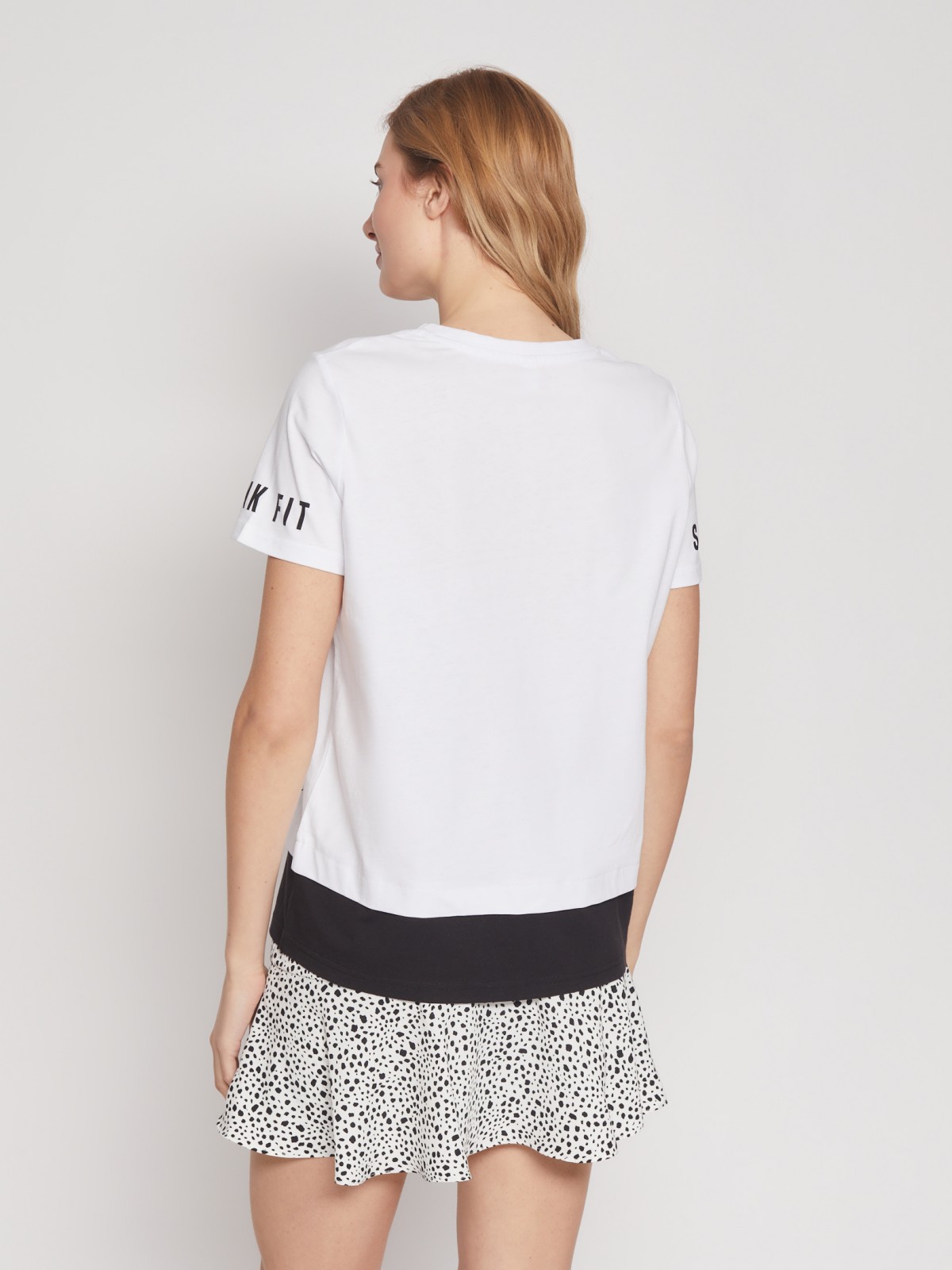 Комбинированная футболка с надписью