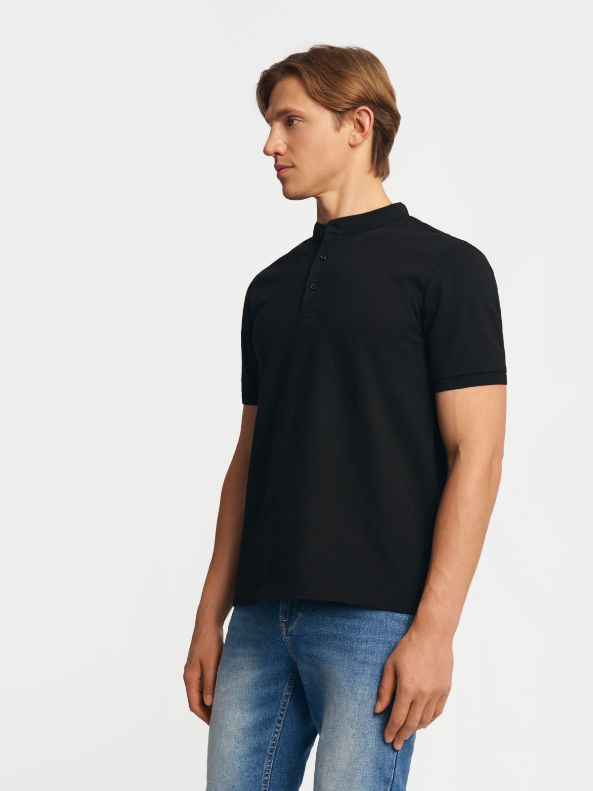 Футболка поло с воротником-стойкой