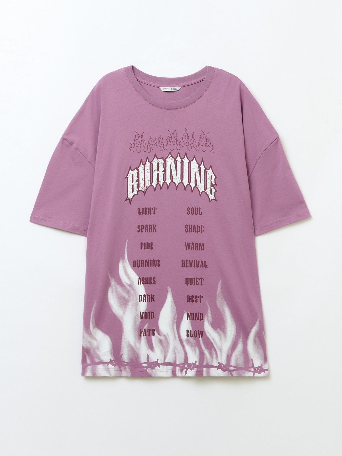 Футболка оверсайз из хлопка с принтом-надписью 599₽