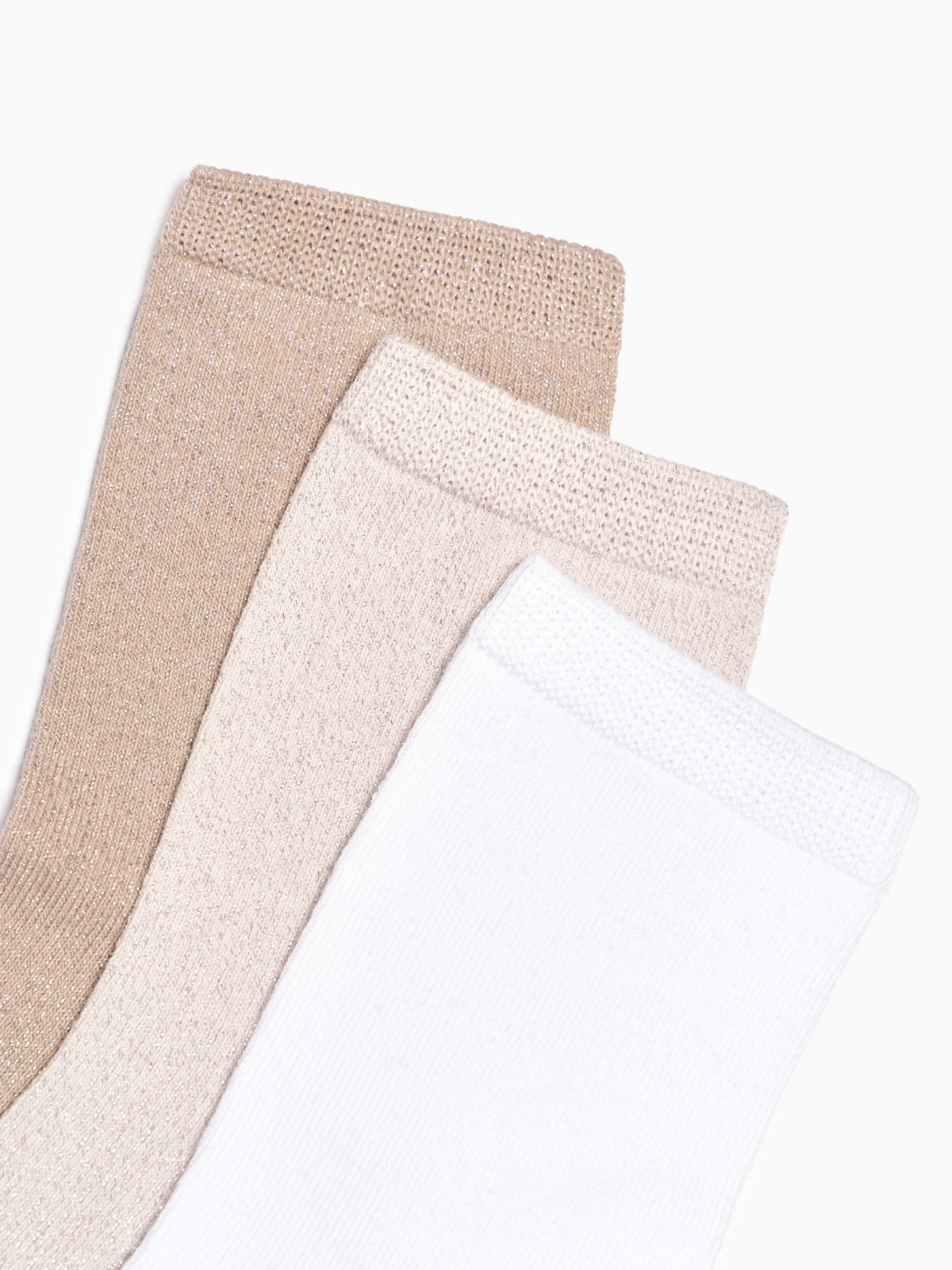 Набор высоких носков с люрексом (3 пары в комплекте)
