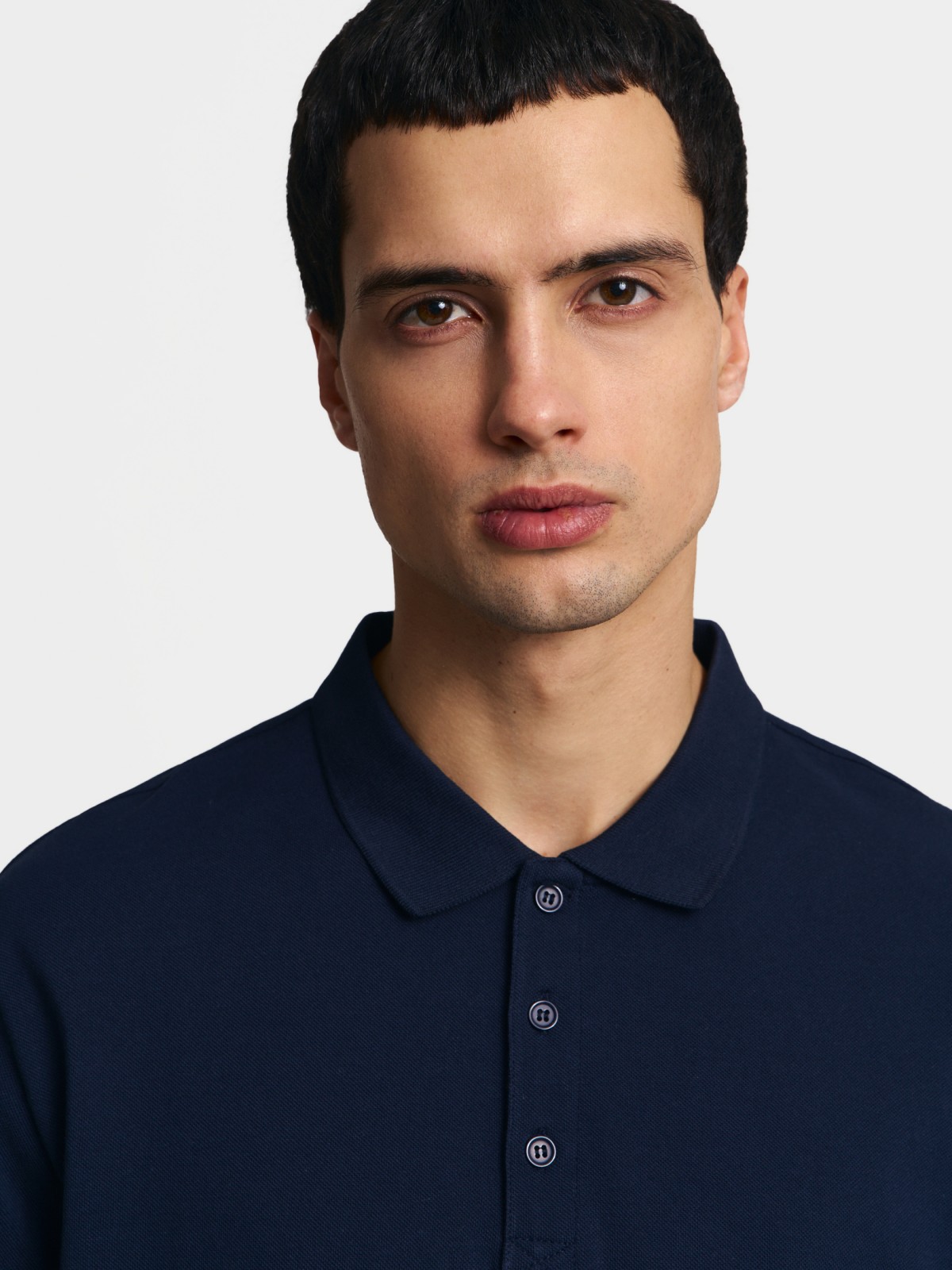 Футболка поло из хлопка однотонная