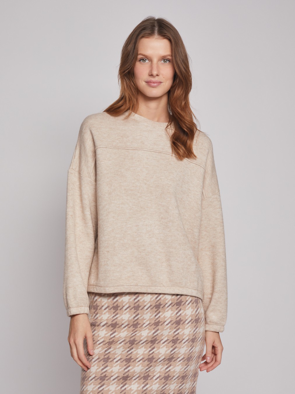 Укороченный свитшот на резинке