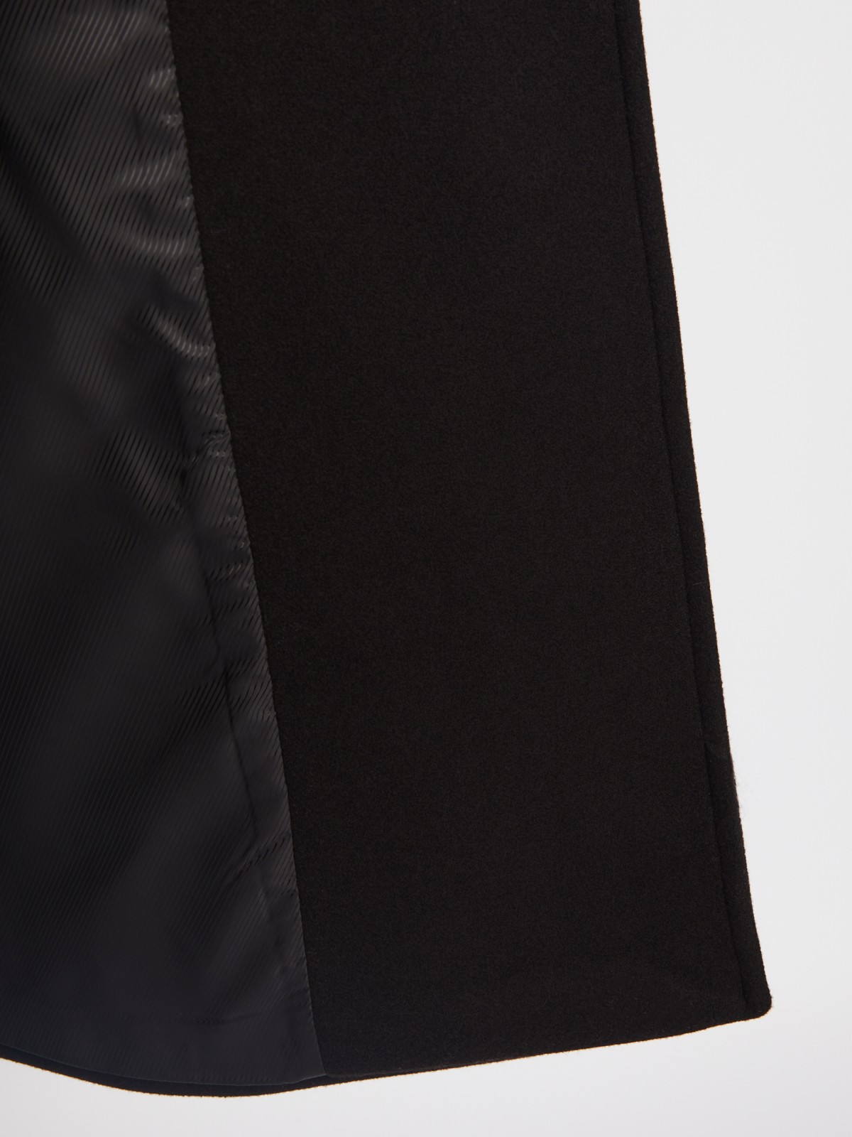 Длинное пальто оверсайз силуэта без утеплителя на пуговицах с поясом zolla 023335857024, цвет черный, размер XS - фото 5