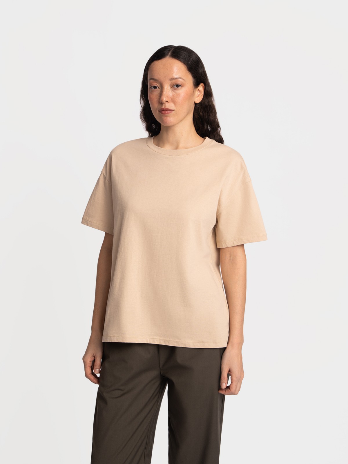 Футболка оверсайз из хлопка однотонная