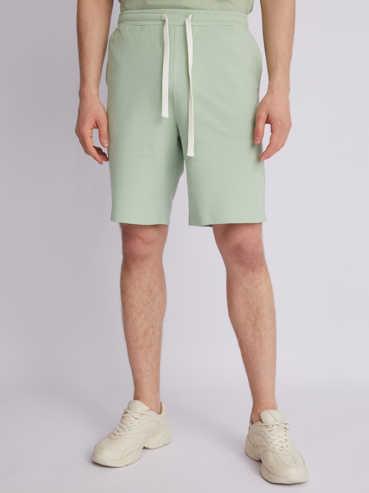 Трикотажные шорты из хлопка zolla 013237J0W032, цвет светло-зеленый, размер XS - фото 2