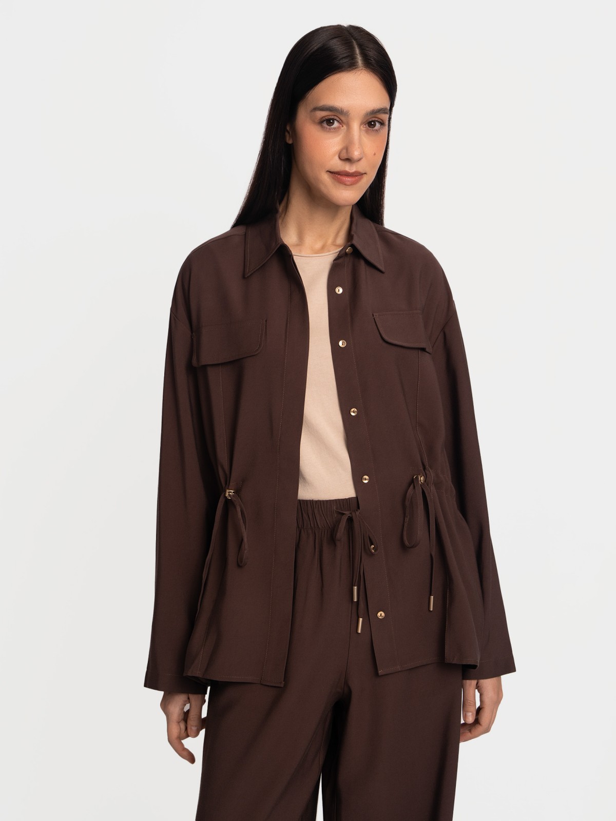 Рубашка с кулиской на талии