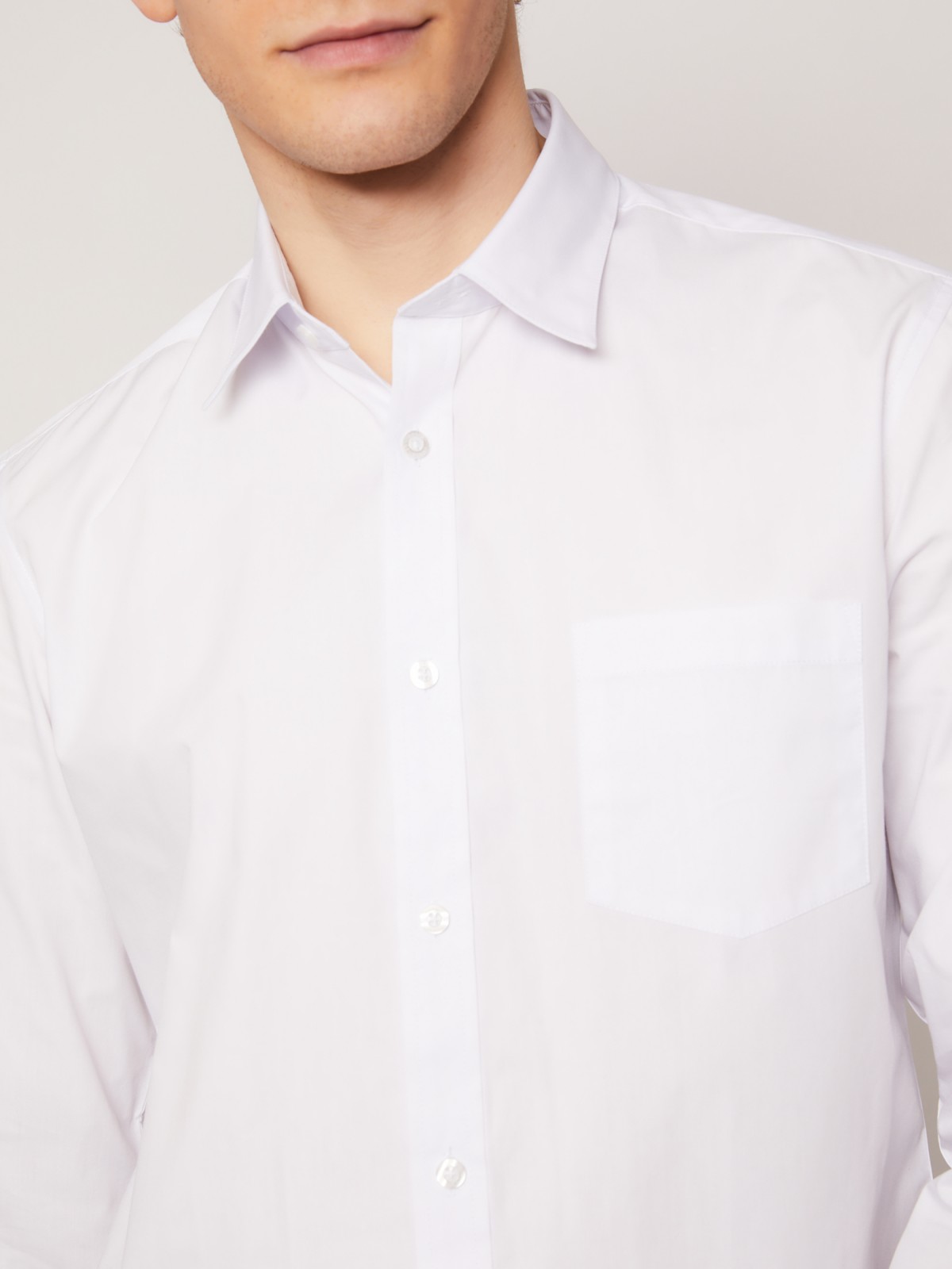 Рубашка полуприлегающего силуэта zolla 01131217Y022, цвет белый, размер XS - фото 5