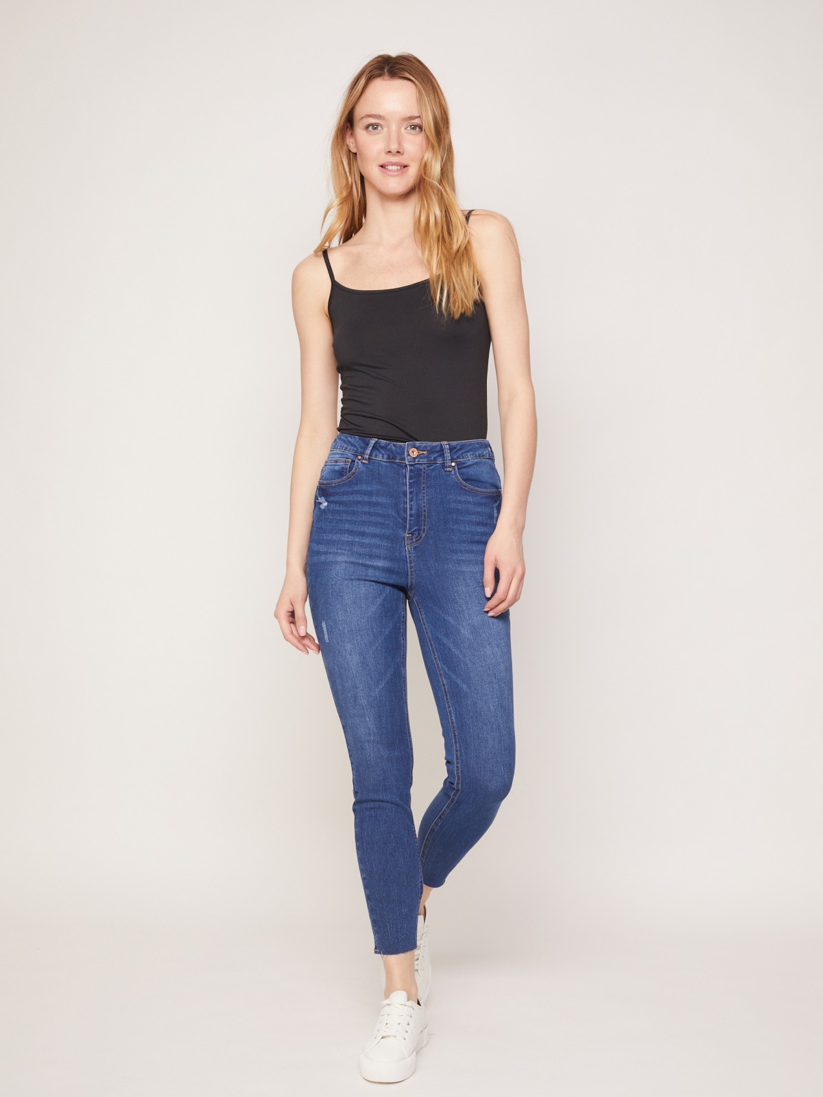 Джинсы силуэта Skinny с высокой посадкой