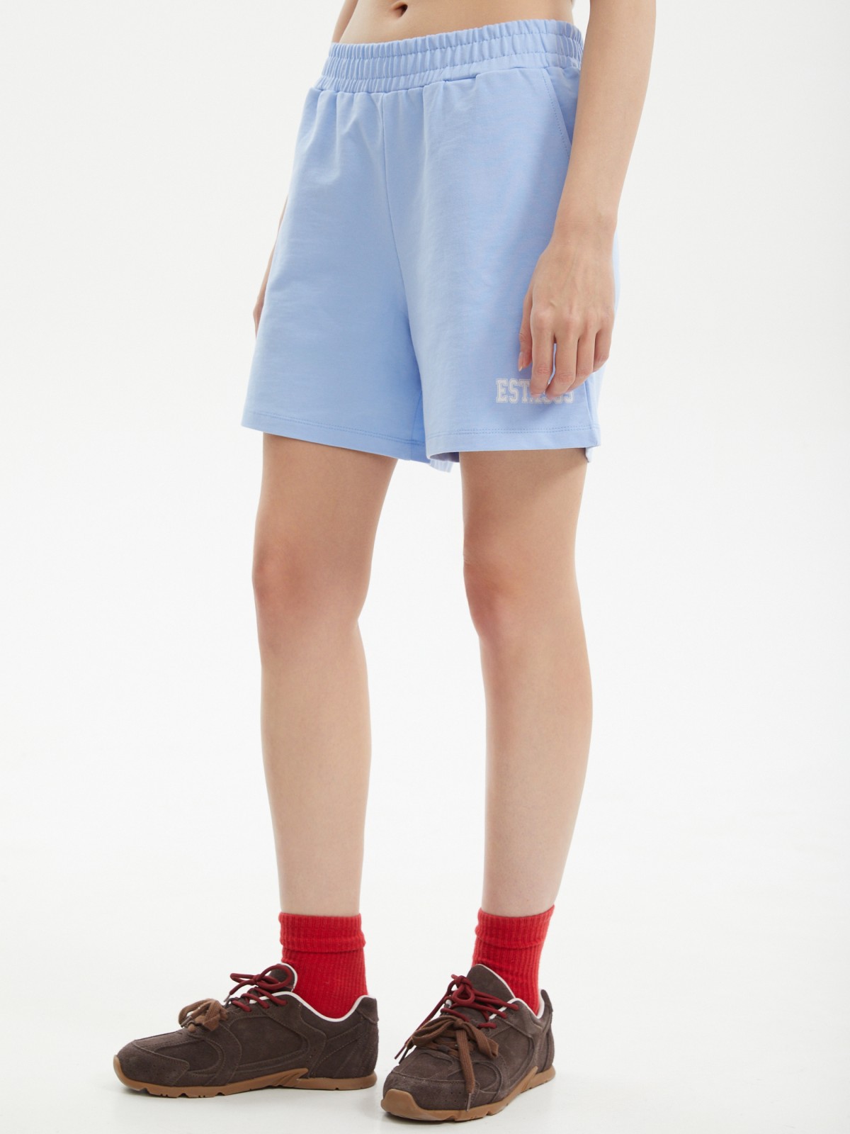 Трикотажные короткие шорты из хлопка