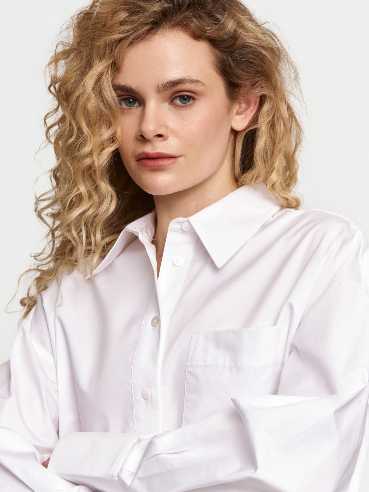 Рубашка оверсайз силуэта из хлопка