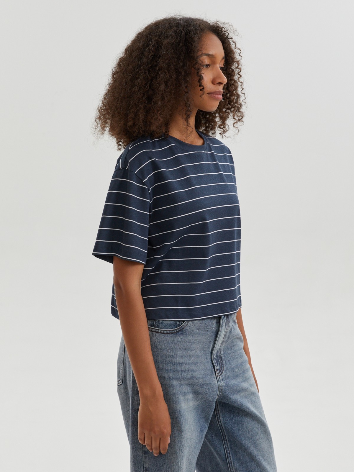 Футболка-топ из хлопка в полоску