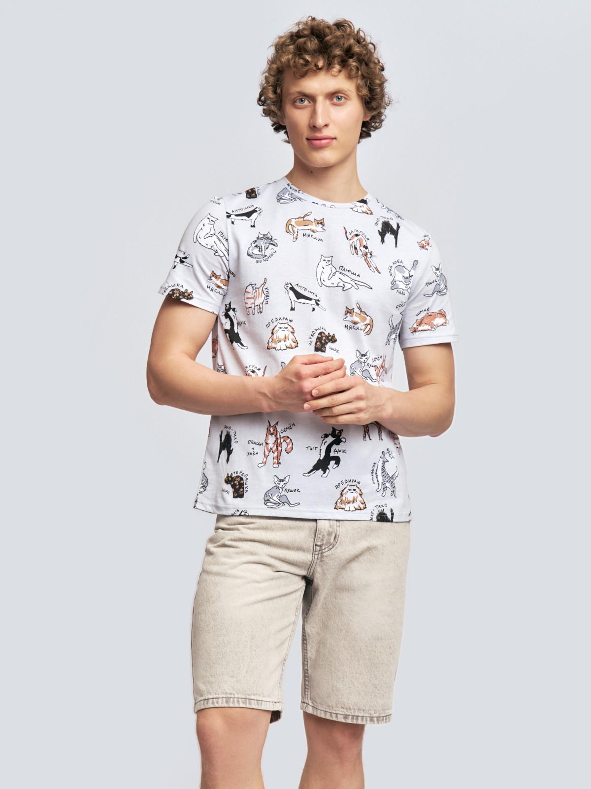 Футболка из хлопка с принтом