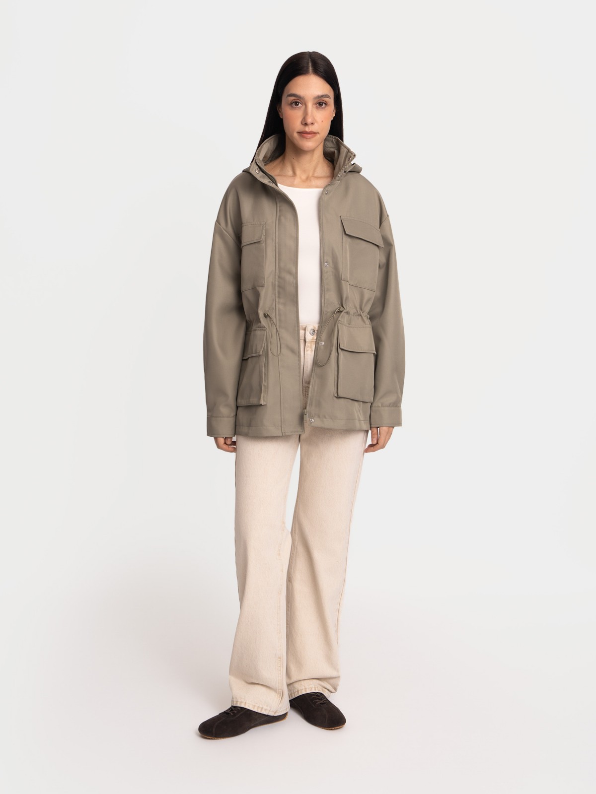 Куртка-парка с капюшоном и кулиской