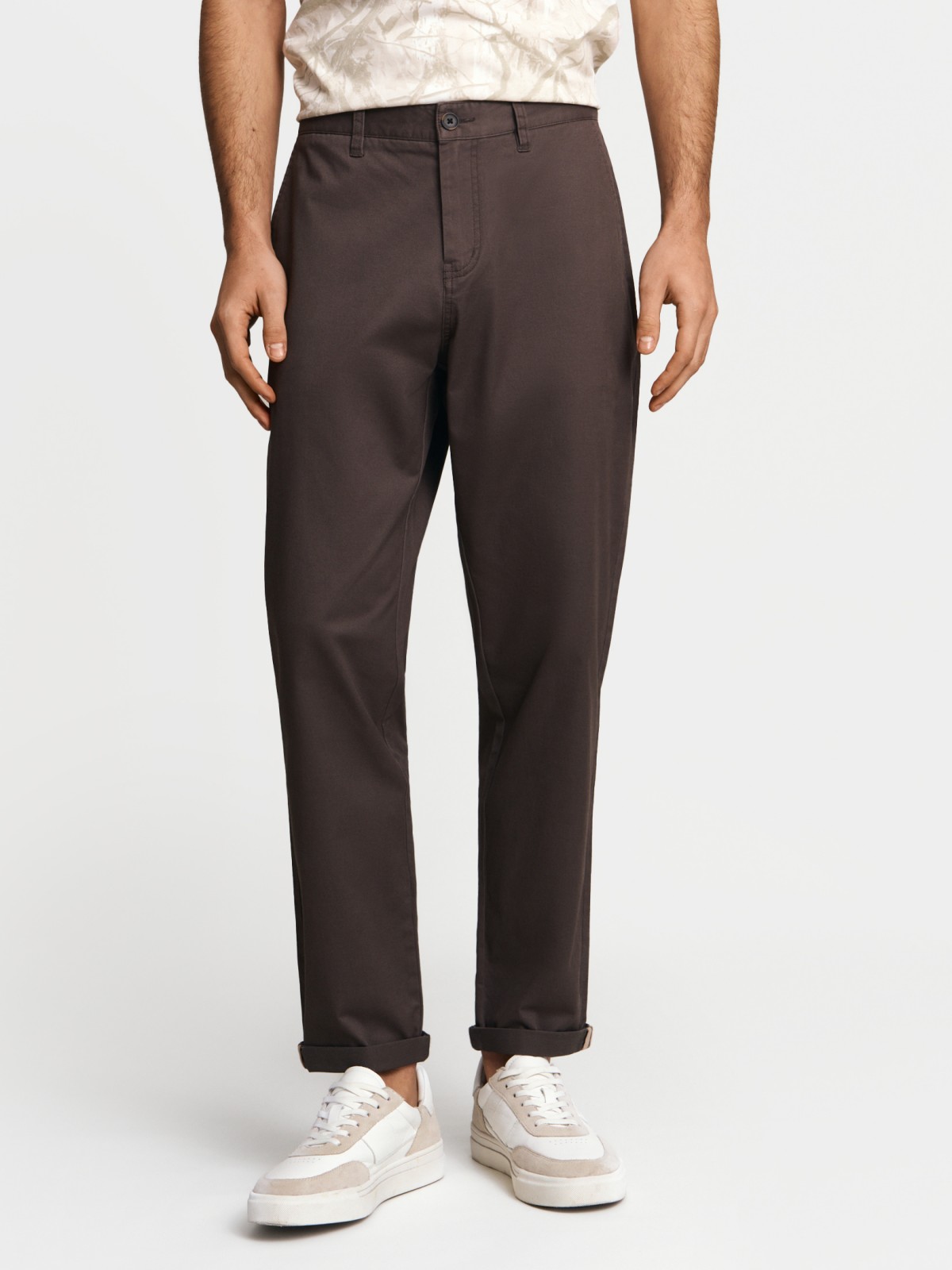 Брюки силуэта Carrot из хлопка