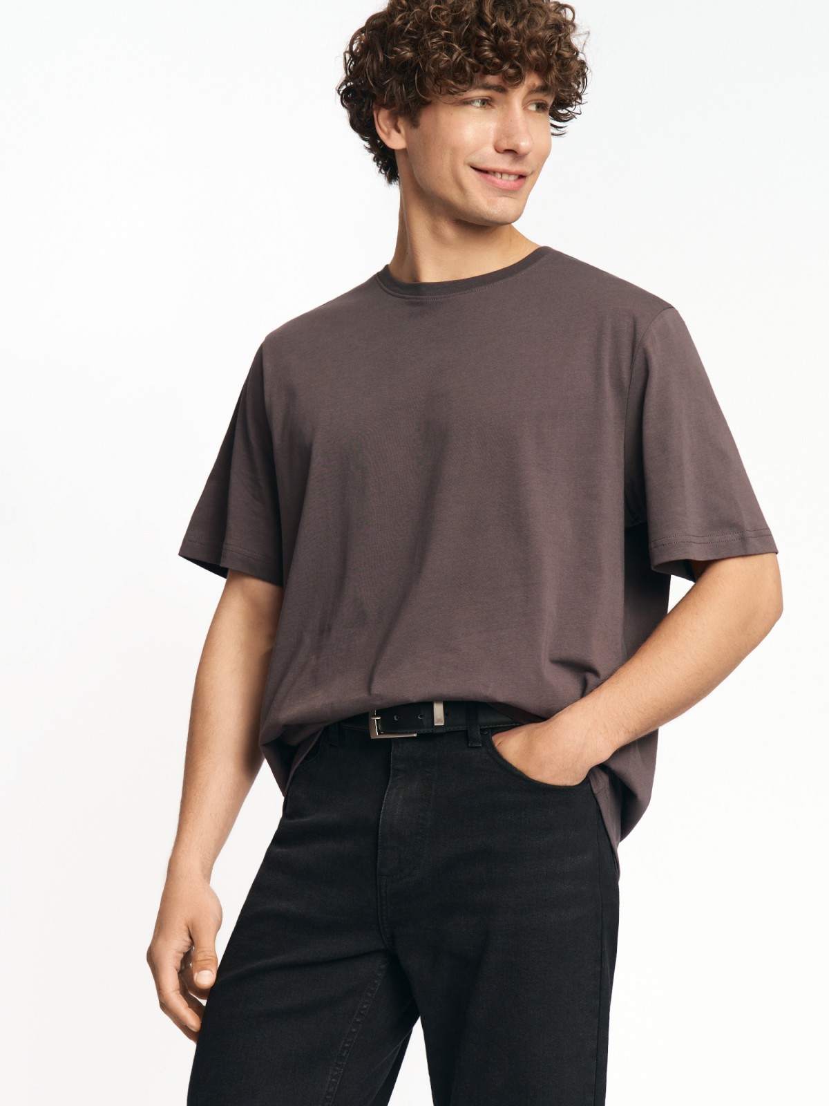 Футболка из хлопка с круглым вырезом