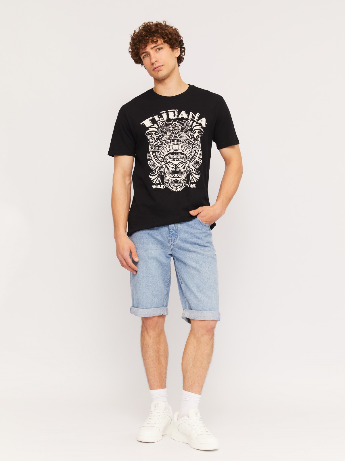 Футболка из хлопка с принтом