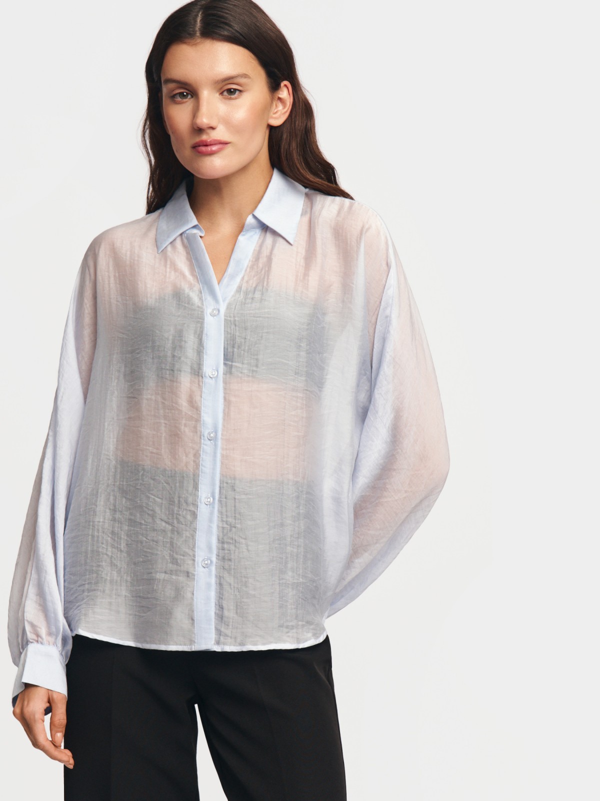 Полупрозрачная рубашка оверсайз
