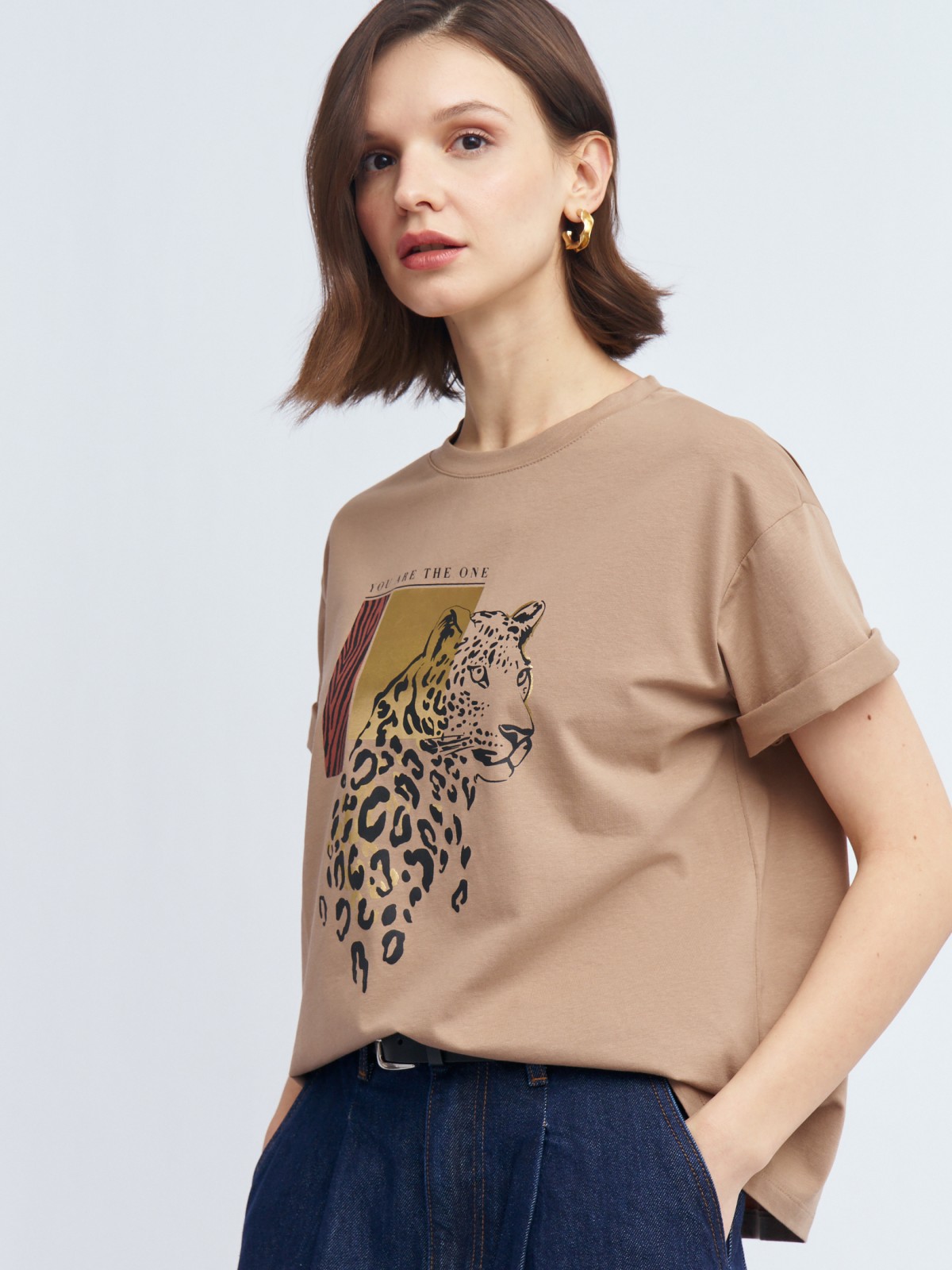 Футболка из хлопка с принтом