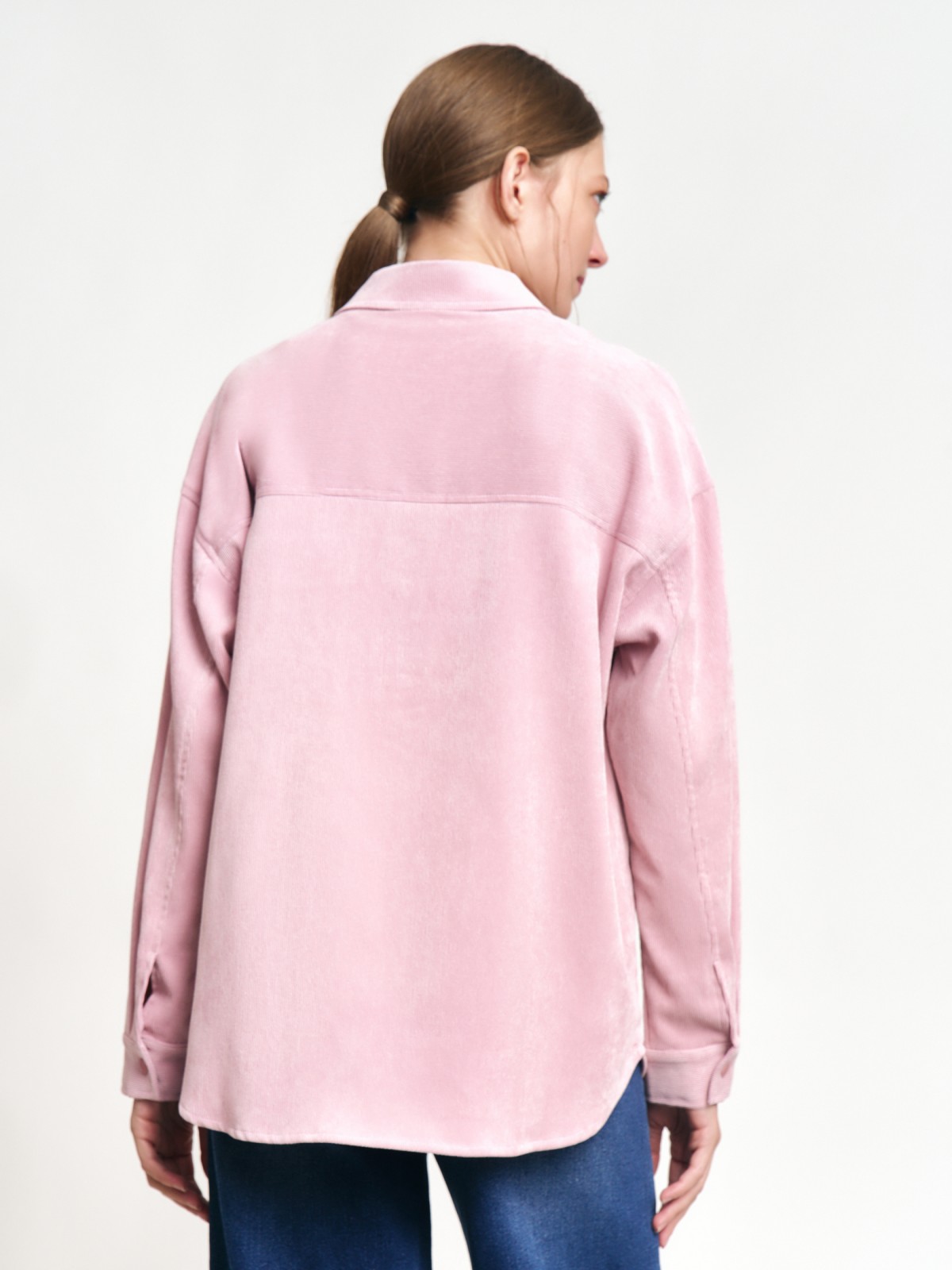 Вельветовая верхняя рубашка оверсайз силуэта