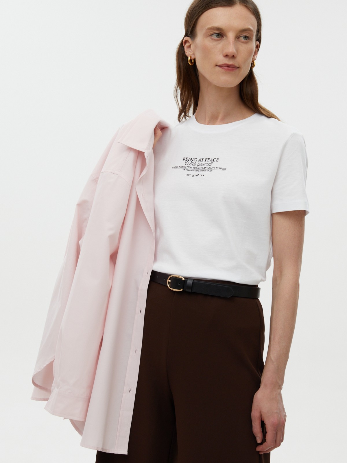 Рубашка с карманом и длинным рукавом