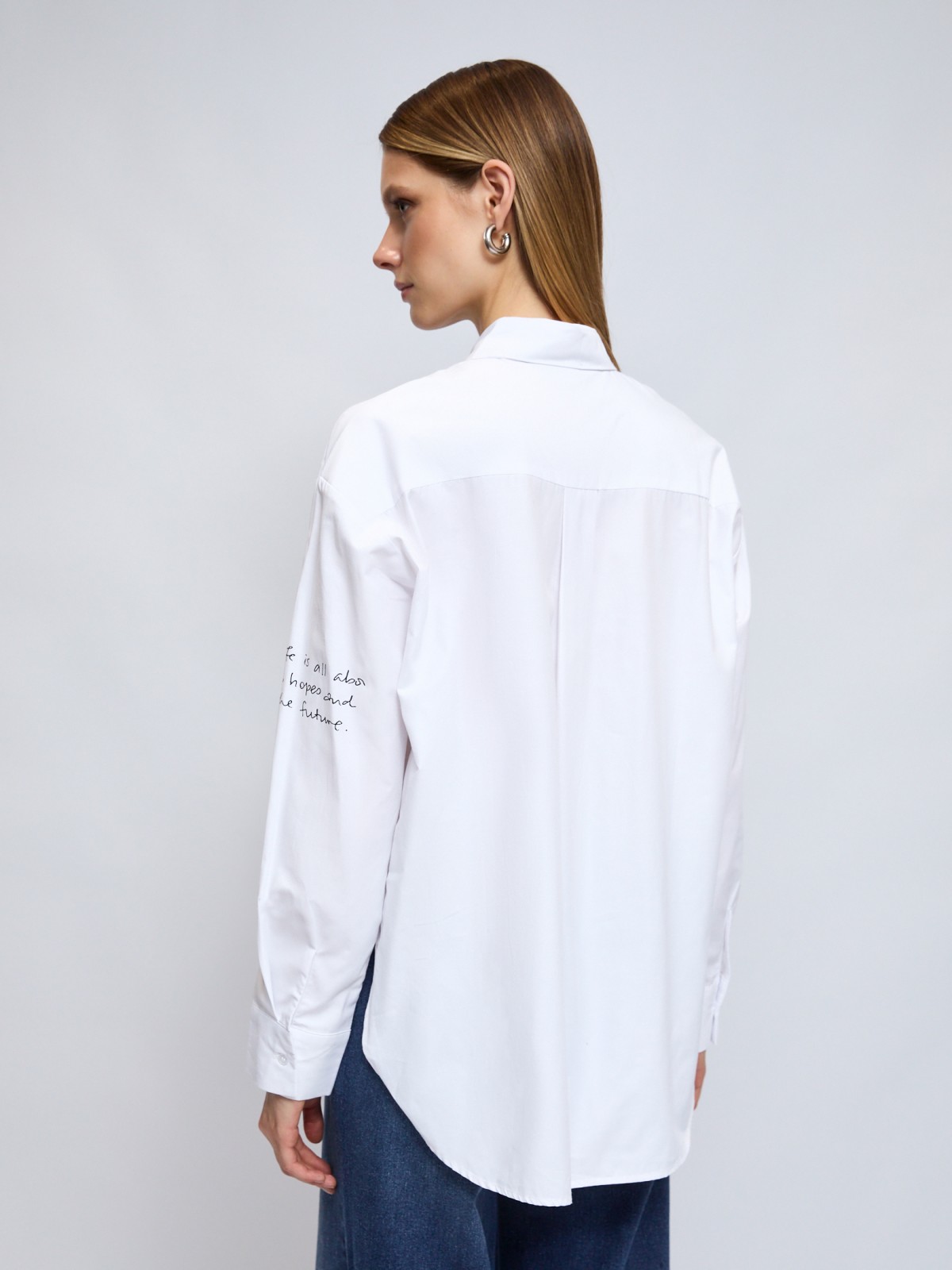 Рубашка свободного удлинённого силуэта с принтом