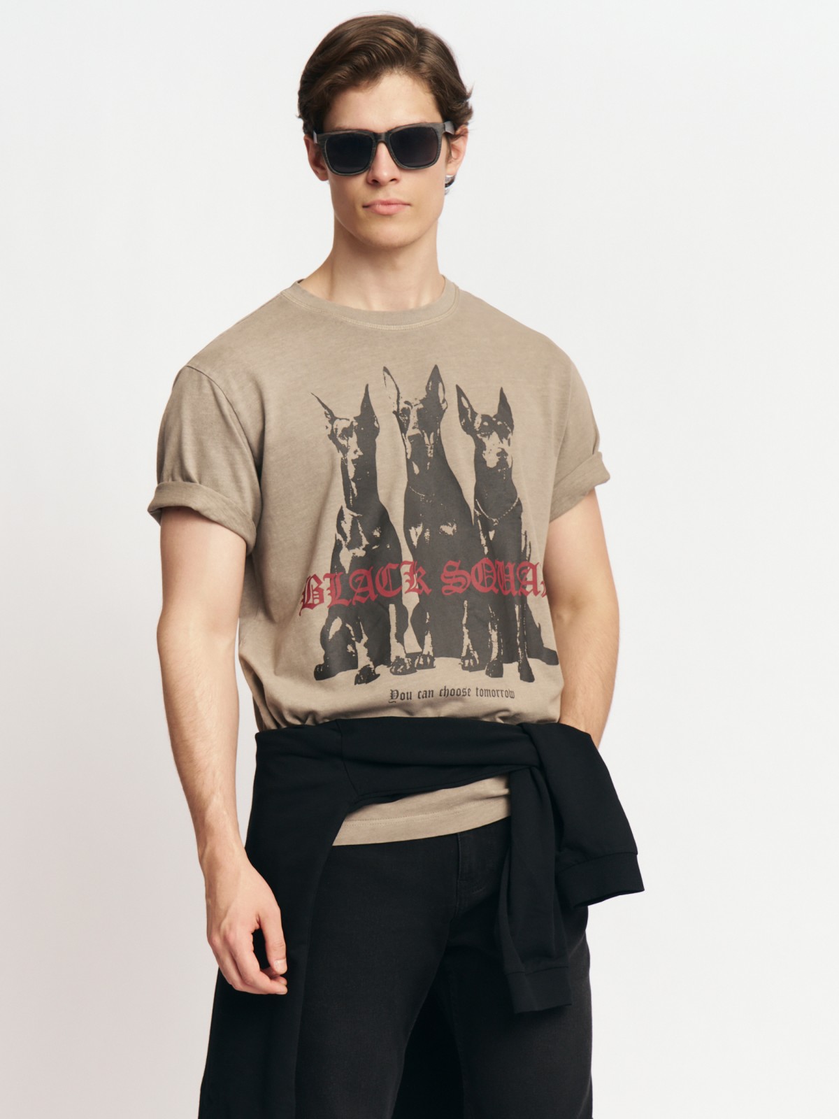 Футболка из хлопка с принтом