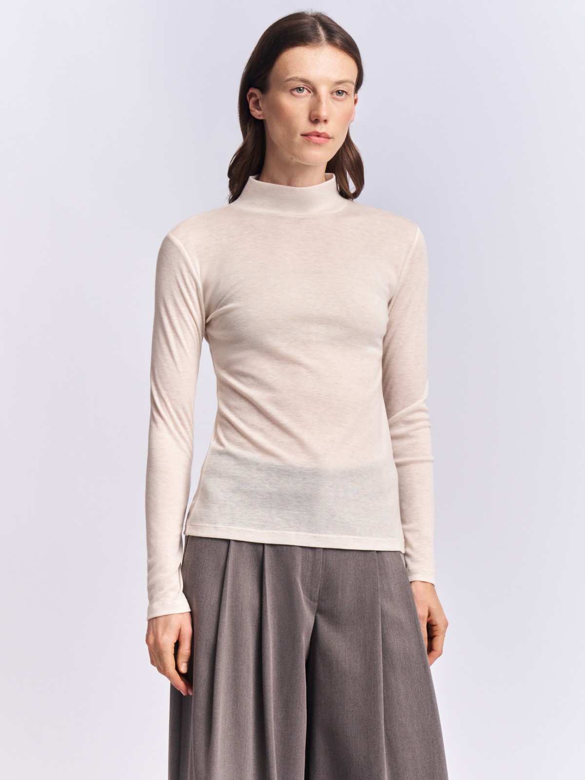 Трикотажная шерстяная водолазка-лонгслив