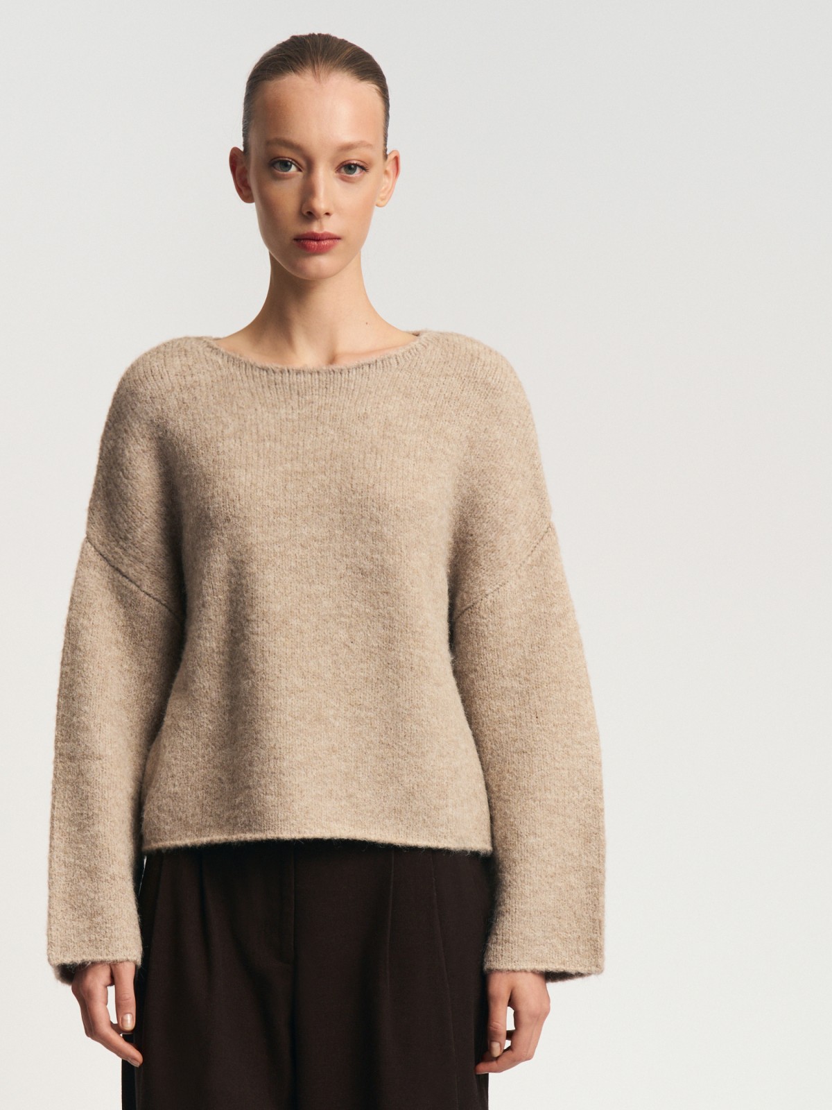 Вязаный джемпер с фактурными швами