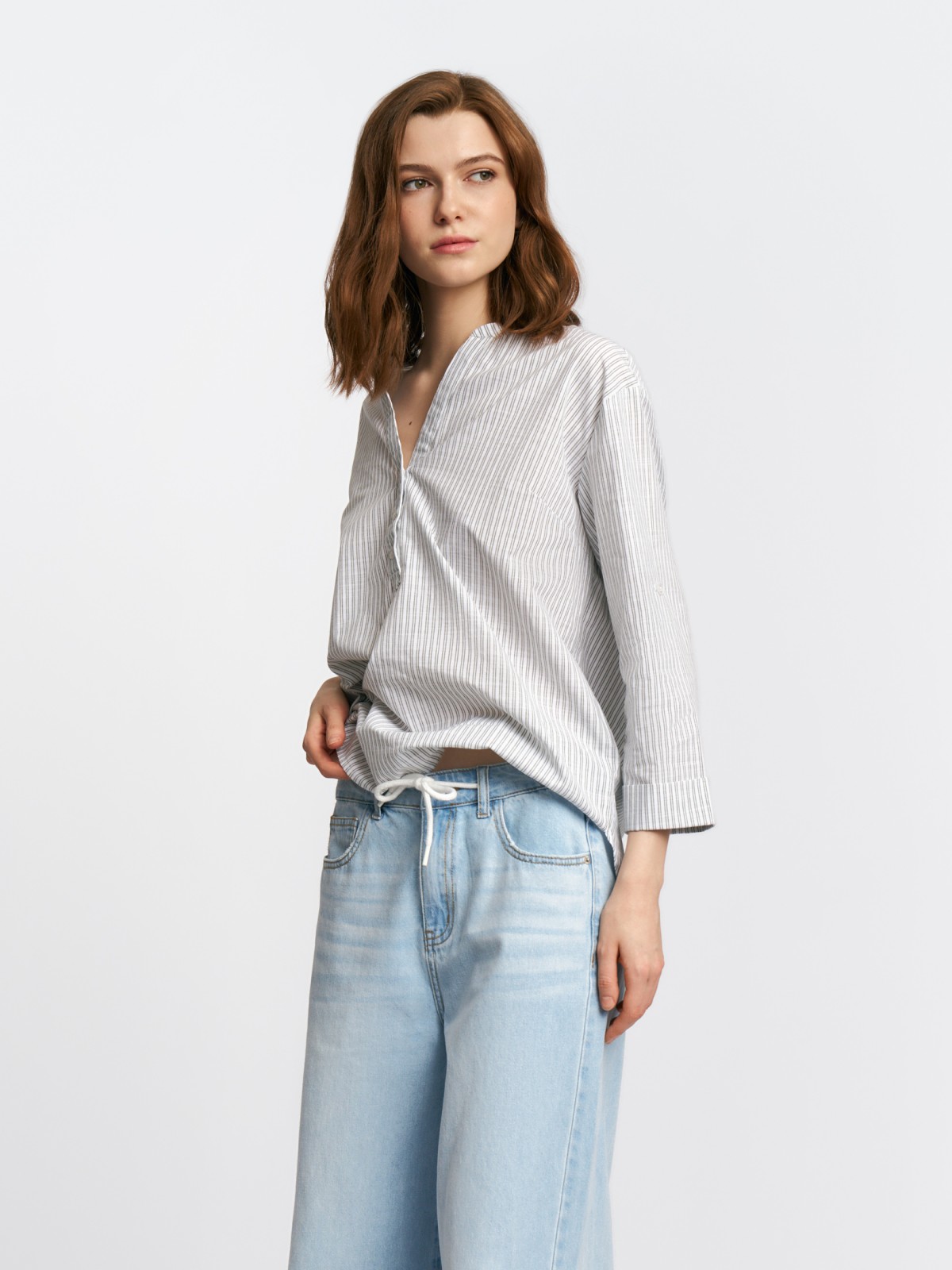 Блузка из хлопка в полоску