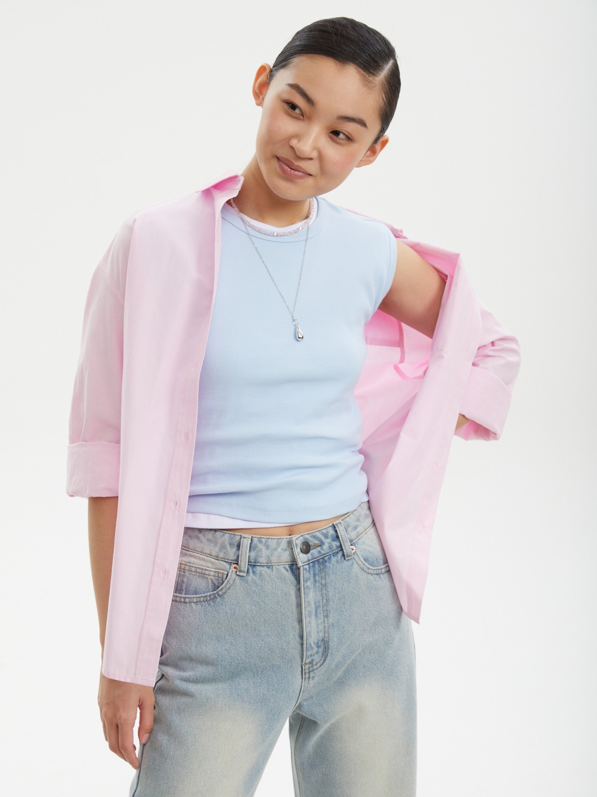 Футболка-топ из хлопка без рукавов