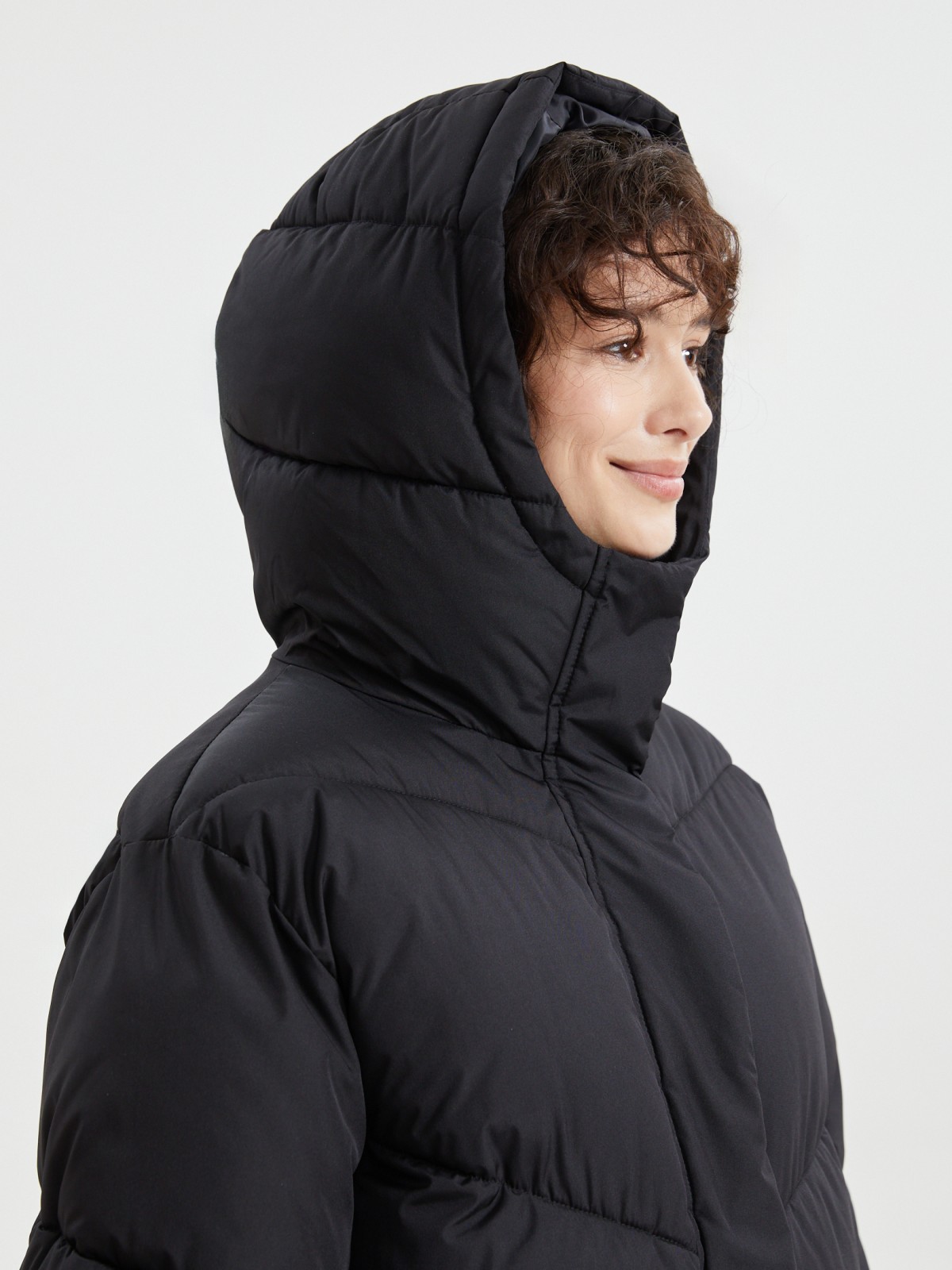 Тёплая куртка-пальто с капюшоном