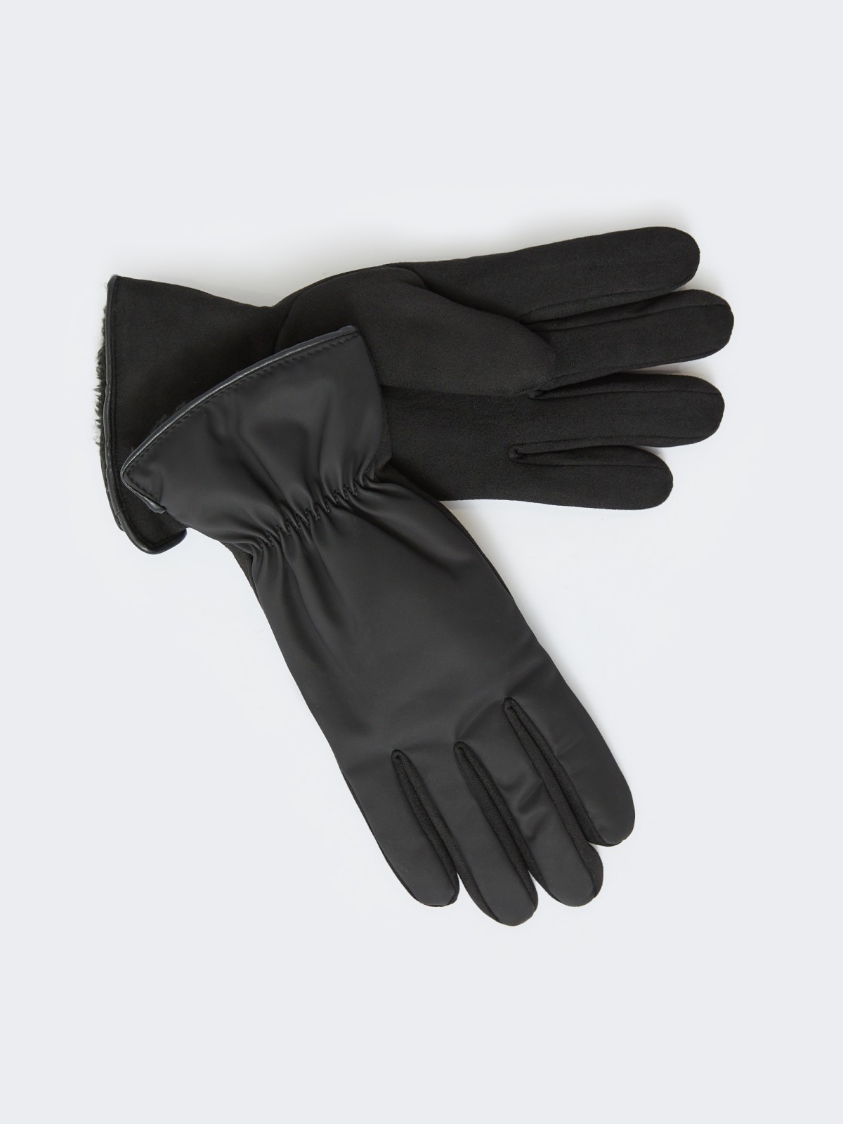 Тёплые перчатки с экомехом на подкладке