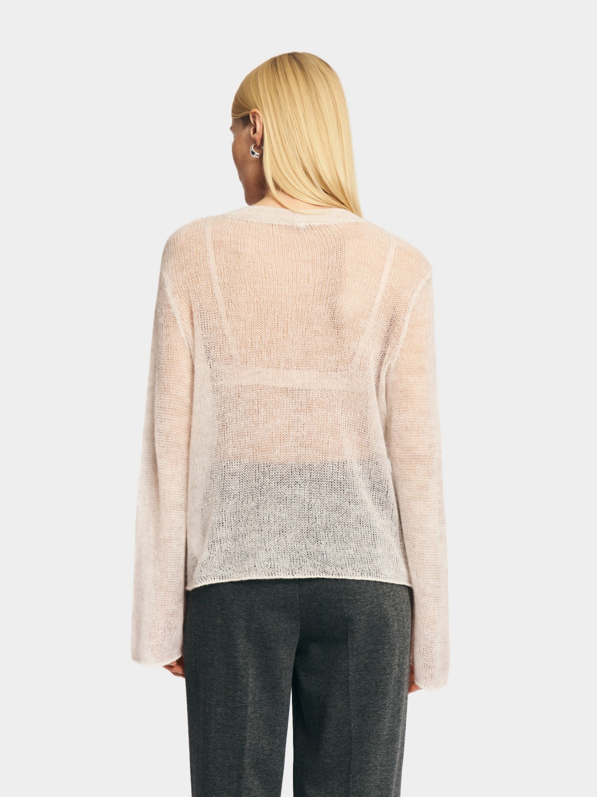 Вязаный полупрозрачный джемпер