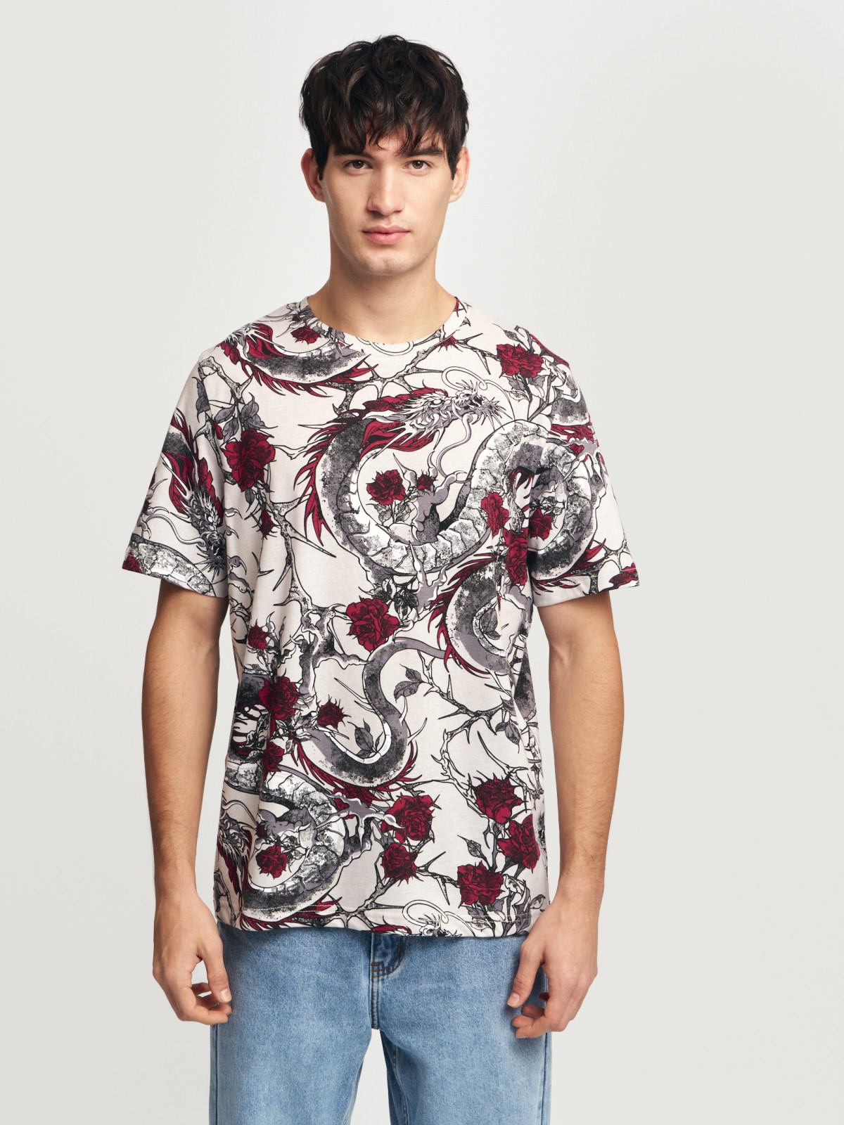 Футболка из хлопка с принтом