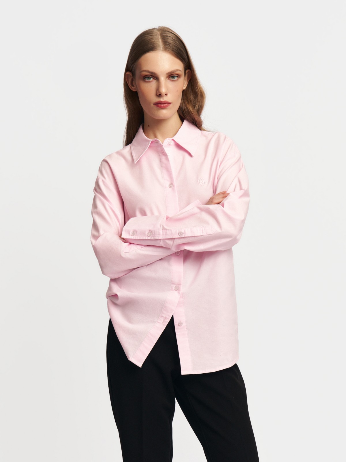 Рубашка оверсайз силуэта из хлопка