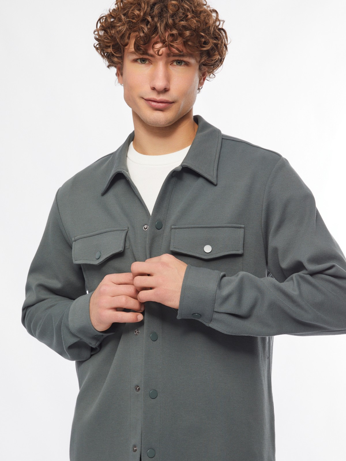 Куртка-рубашка на кнопках с длинным рукавом