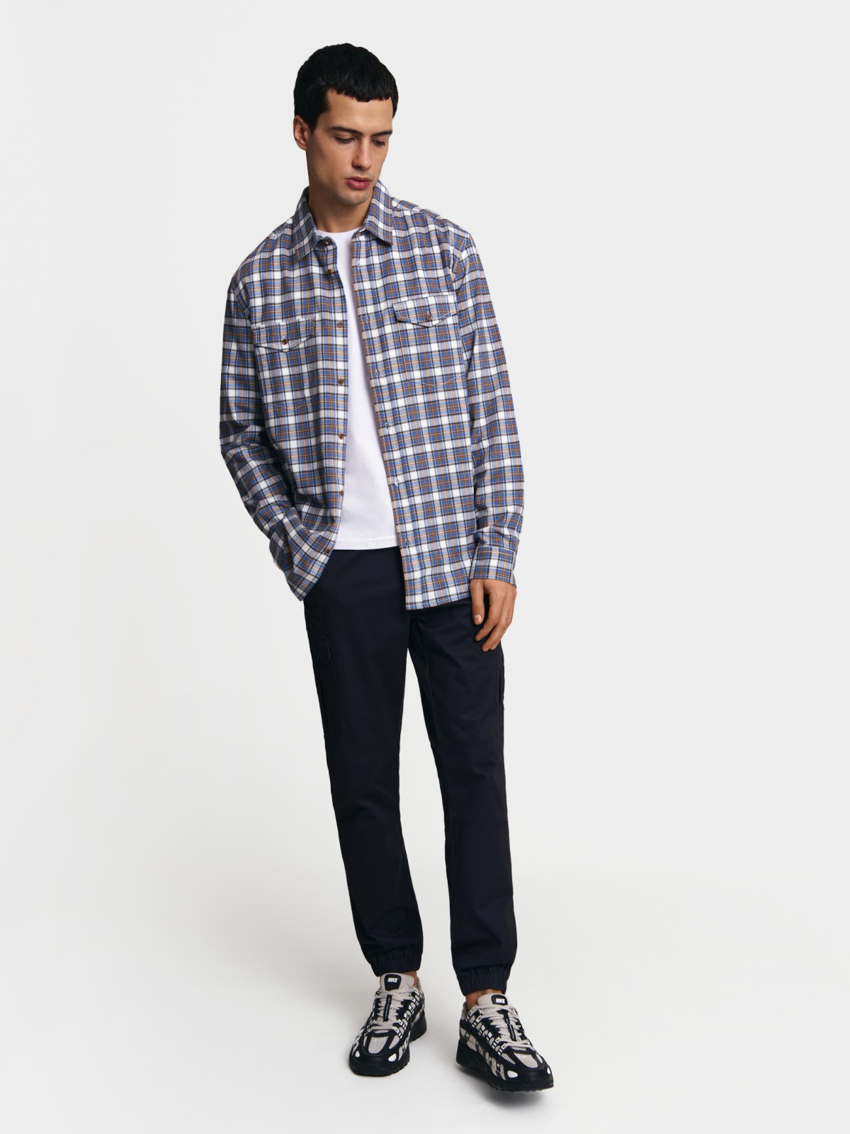 Рубашка из хлопка с узором в клетку