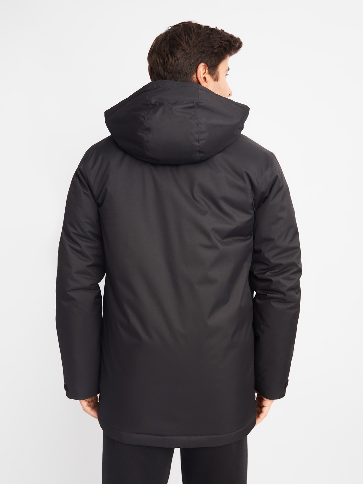 Тёплая куртка с капюшоном на синтепоне zolla 01412510L124, цвет черный, размер M - фото 6