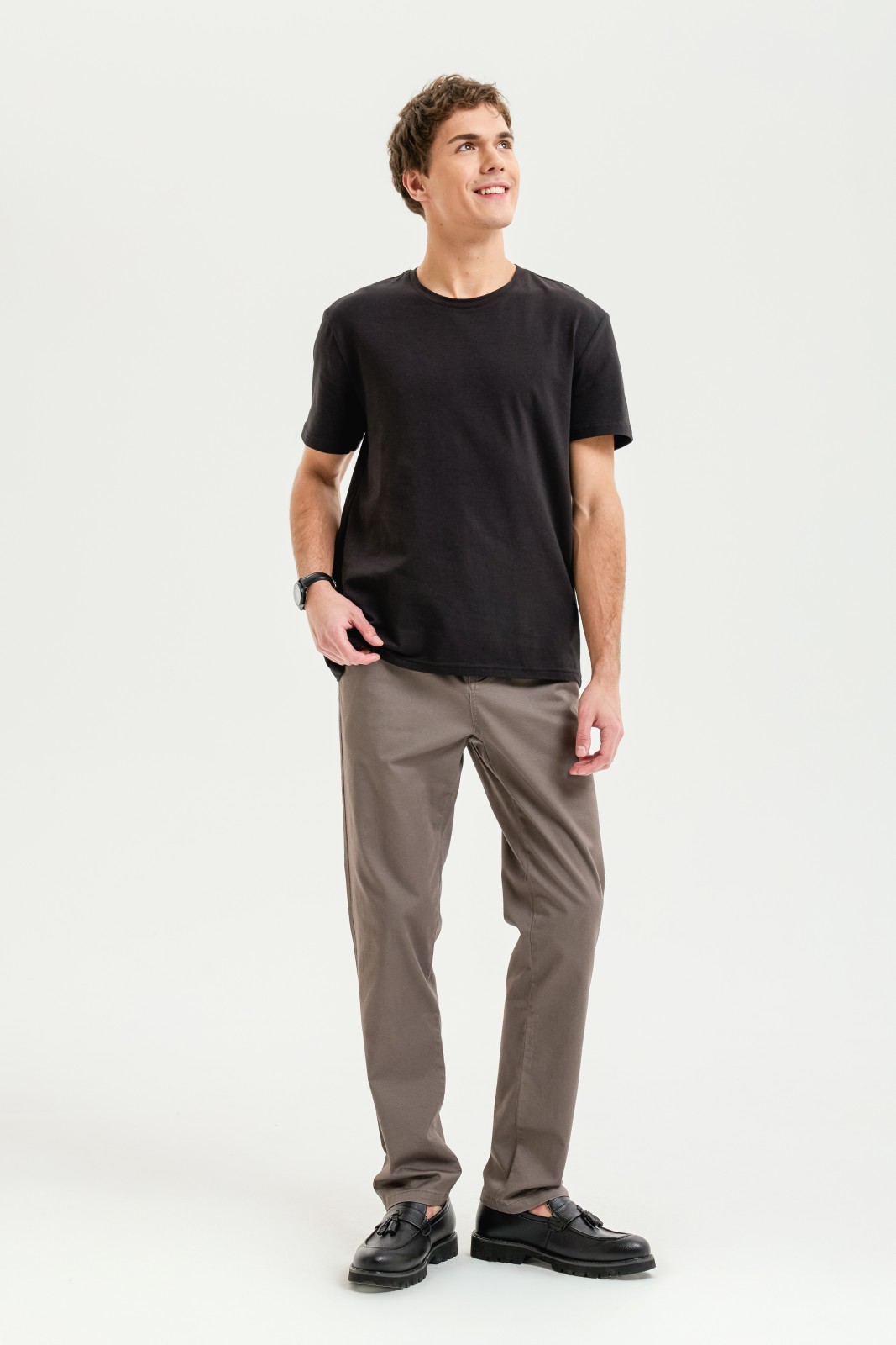 Брюки прямого силуэта из хлопка