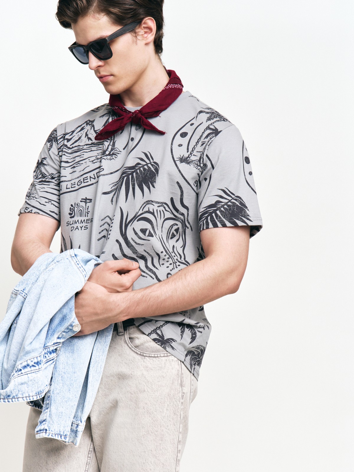 Футболка из хлопка с принтом