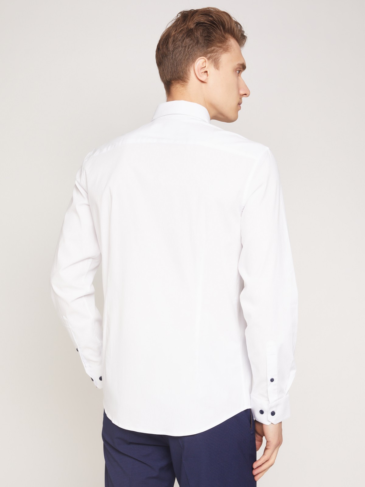 Рубашка приталенного силуэта zolla 211322159032, цвет белый, размер XS - фото 5