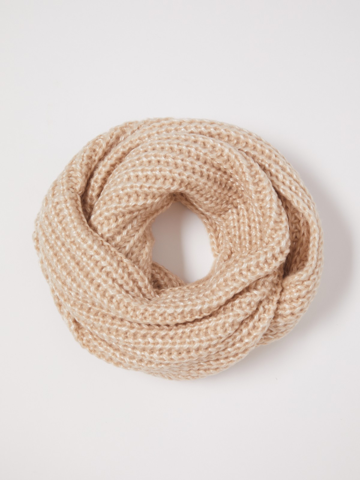 Вязаный шарф-снуд zolla 22142910J055, цвет бежевый, размер No_size - фото 2