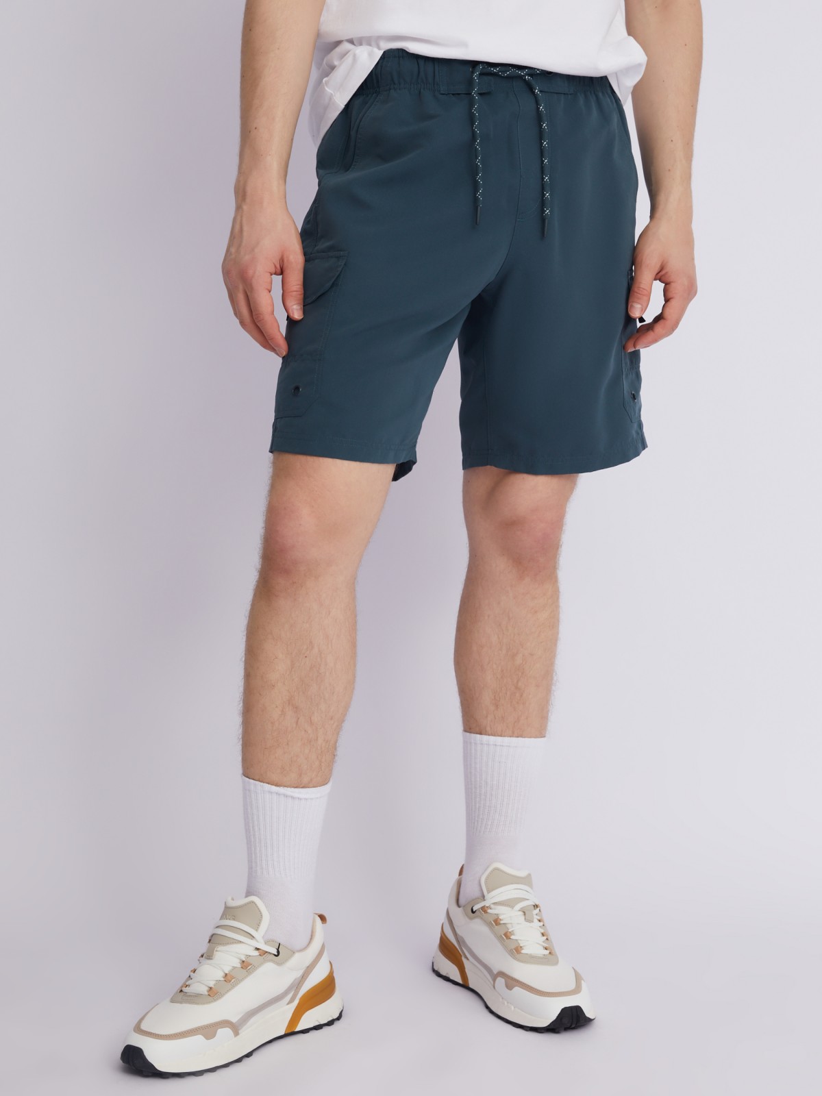 Плавательные шорты на резинке с карманами карго zolla 213257S59043, цвет бирюзовый, размер M - фото 3