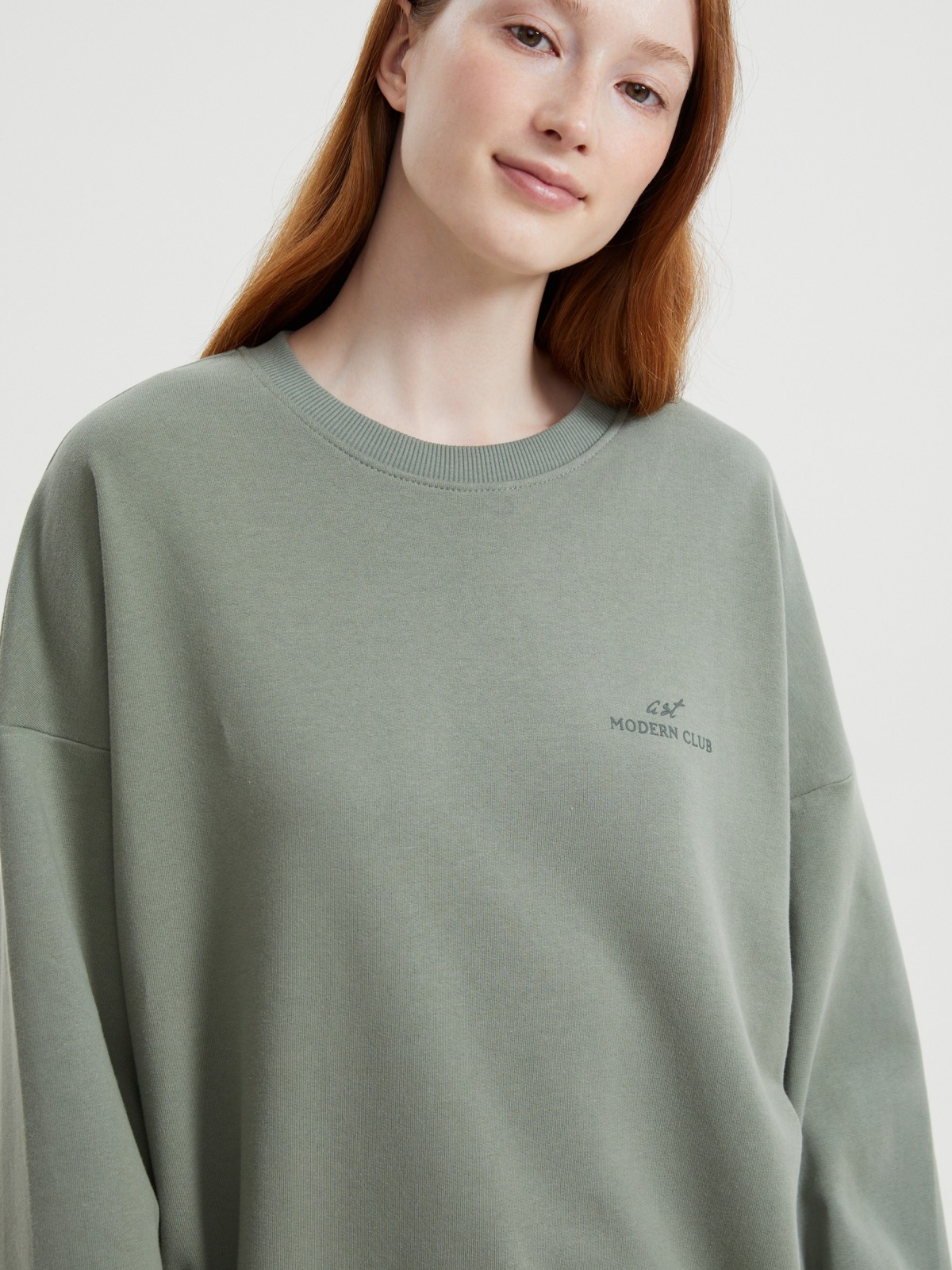 Утеплённый свитшот из хлопка с начёсом