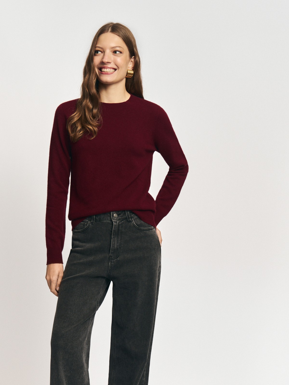 Шерстяной вязаный джемпер