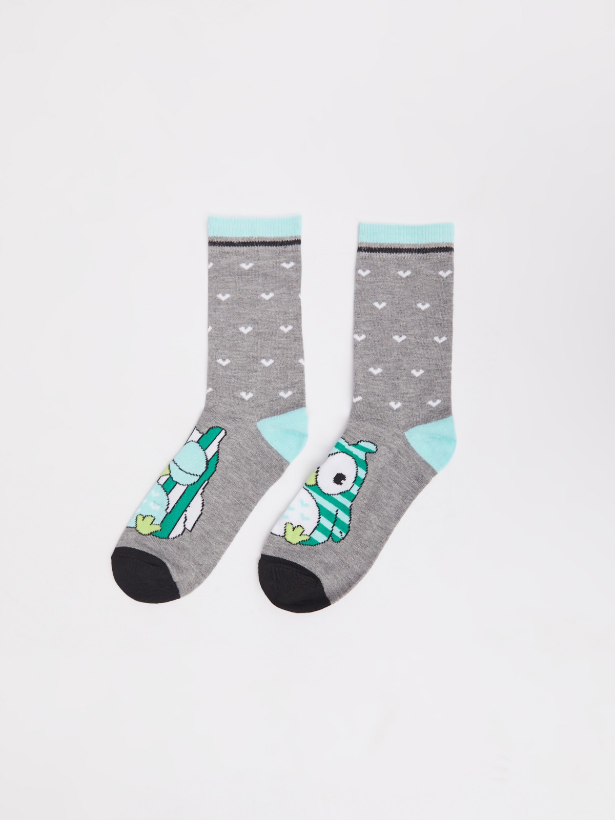 Хлопковые высокие носки с узором