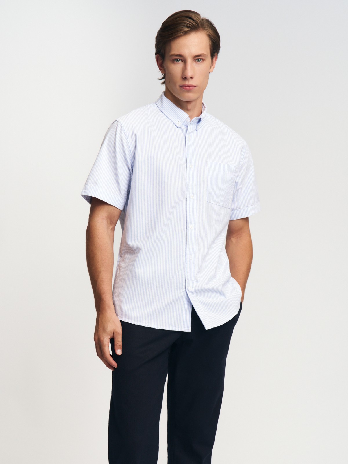 Рубашка из хлопка с коротким рукавом