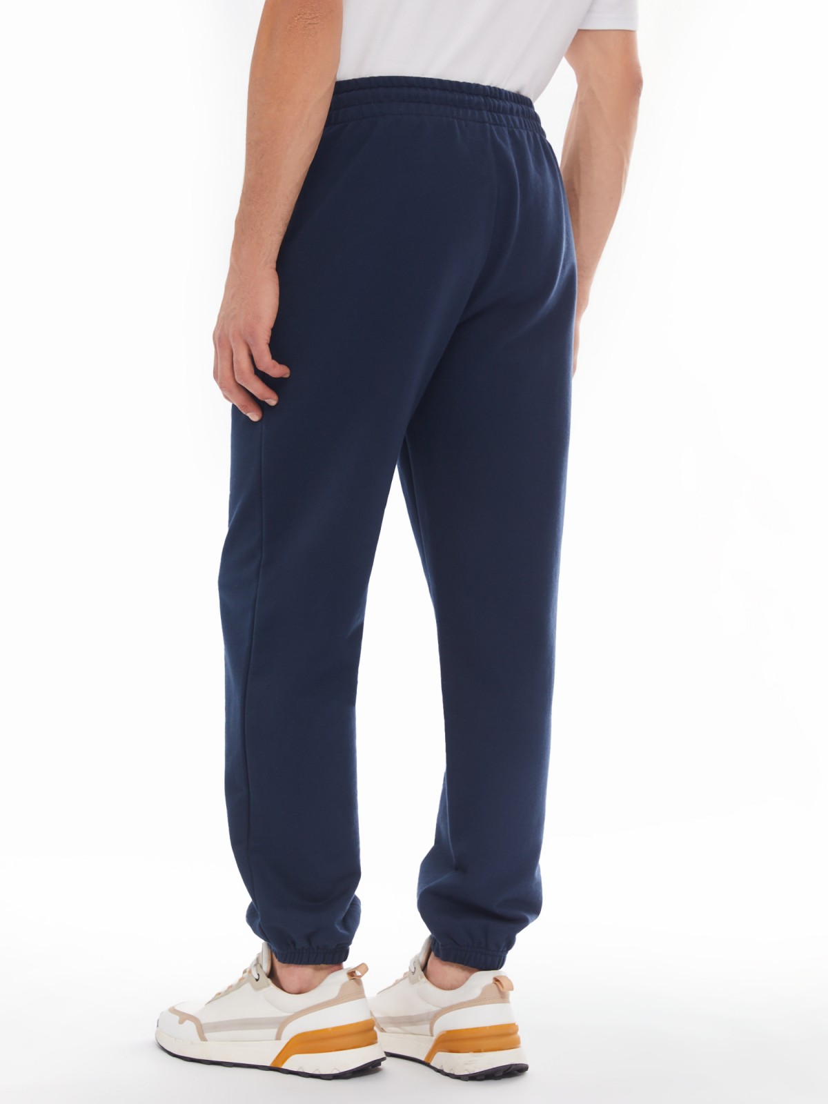 Трикотажные брюки-джоггеры в спортивном стиле zolla 014137660042, цвет синий, размер S - фото 6