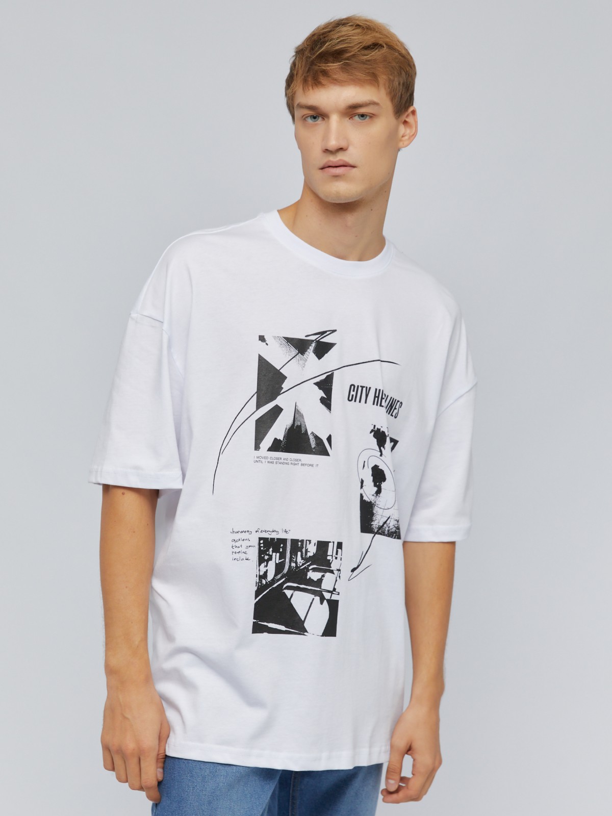 Футболка оверсайз из хлопка с принтом